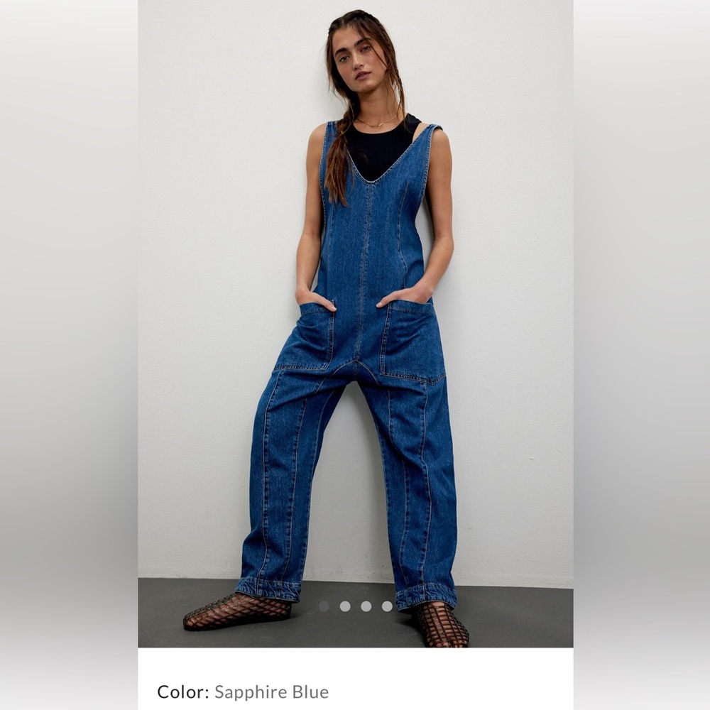 We The Free High Roller Denim Overalls Jumpsuit